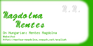 magdolna mentes business card